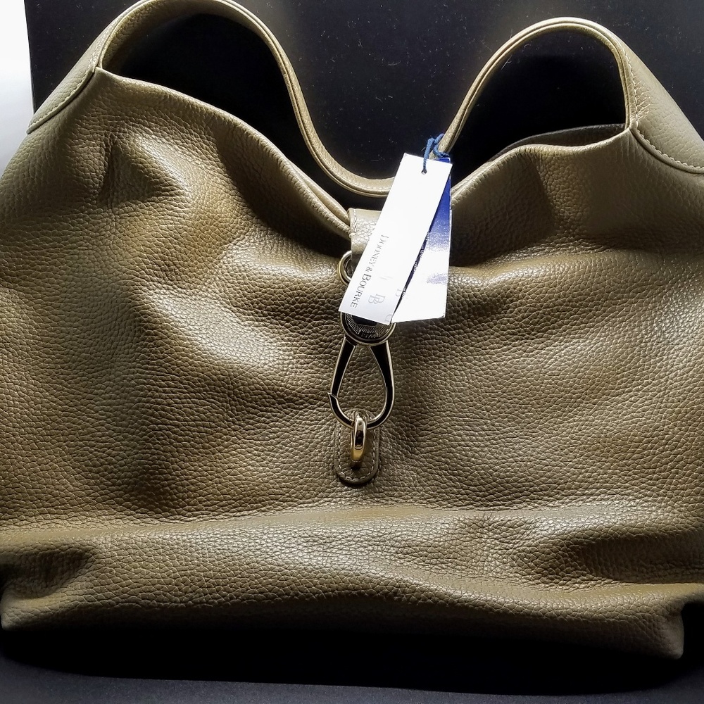 Dooney & Bourke Leather Hobo with Logo Lock and Ac